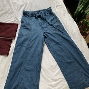 High waisted wide leg pant w/belt American Eagle